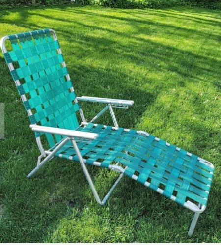 Vintage Folding Chair Aluminum Webbed Beach Lawn – MakMart
